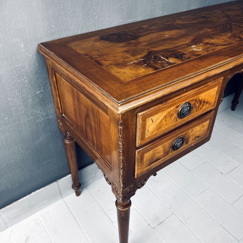 Vintage houten bureau, Italië 1950