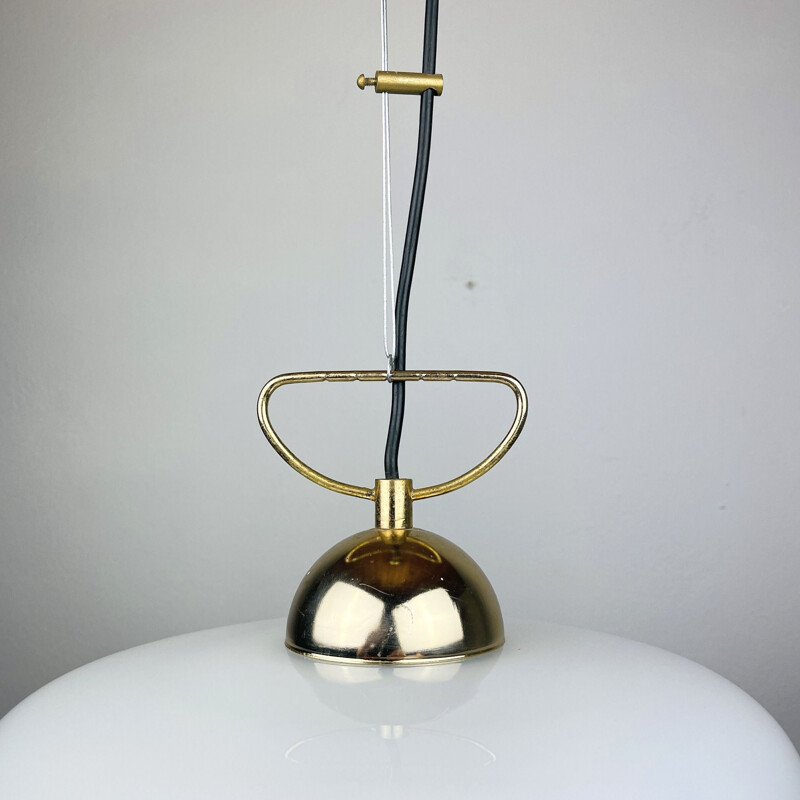 Lámpara de suspensión vintage de cristal de Murano, Italia 1970