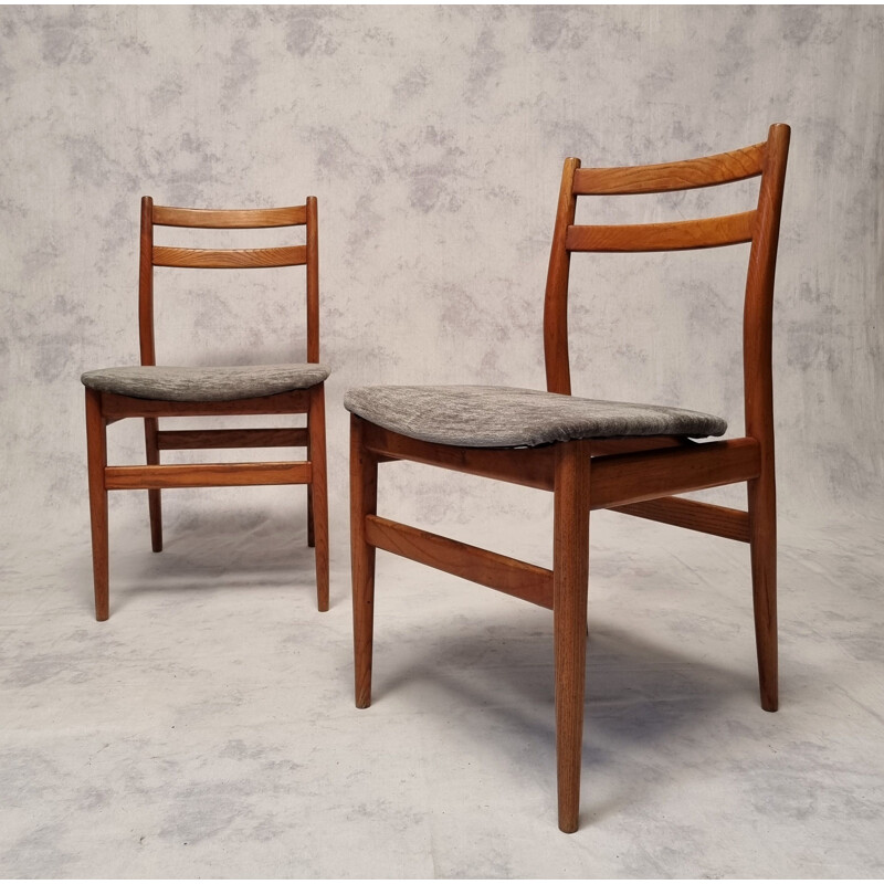 Set van 6 vintage Franse iepen stoelen, 1960