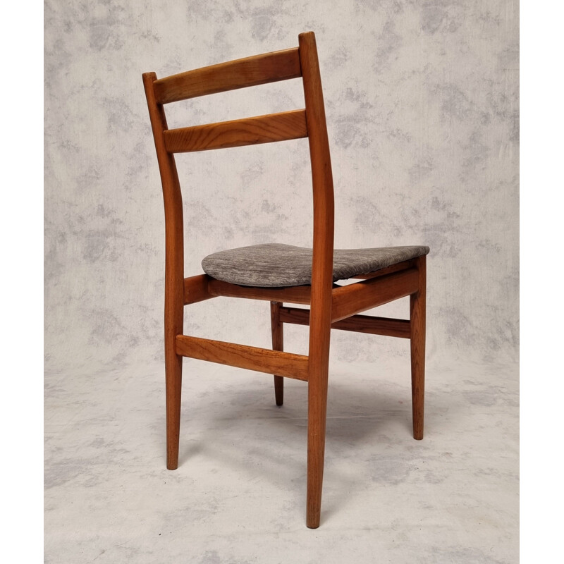 Conjunto de 6 sillas de olmo francesas de época, 1960