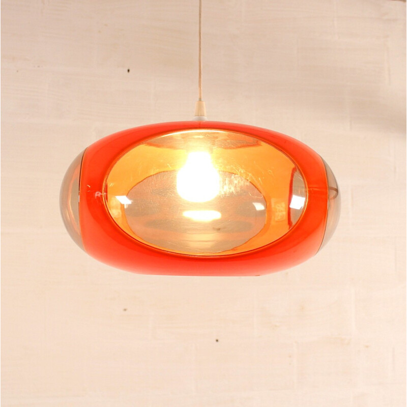 UFO pendant lamp in orange plexi, Luigi COLANI - 1970s