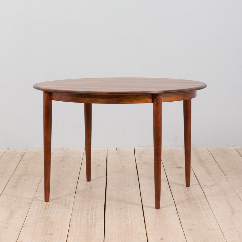 Table ronde à rallonge vintage danois en palissandre par Skovmand et Andersen, 1960