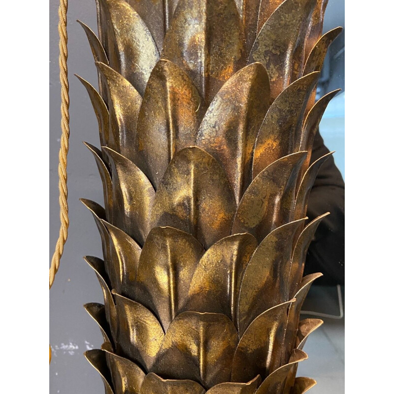 Miroir vintage Trumeau avec 2 appliques palmiers, 1990