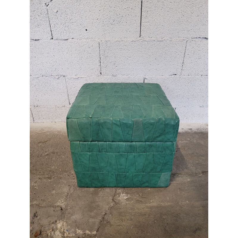 Vintage leather pouffe Emmeraude by De Sede