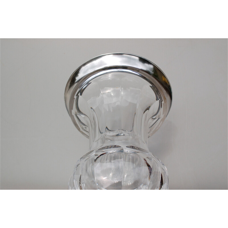 Vintage silver crystal vase by Gebrüder Kühn