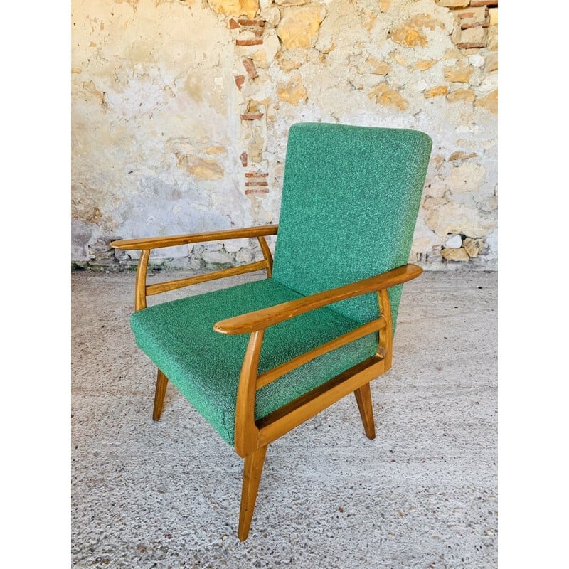 Scandinavian vintage green armchair, 1960