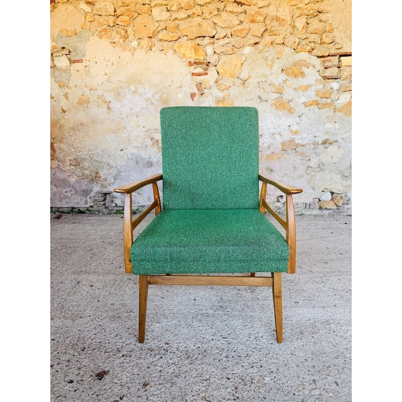 Scandinavian vintage green armchair, 1960