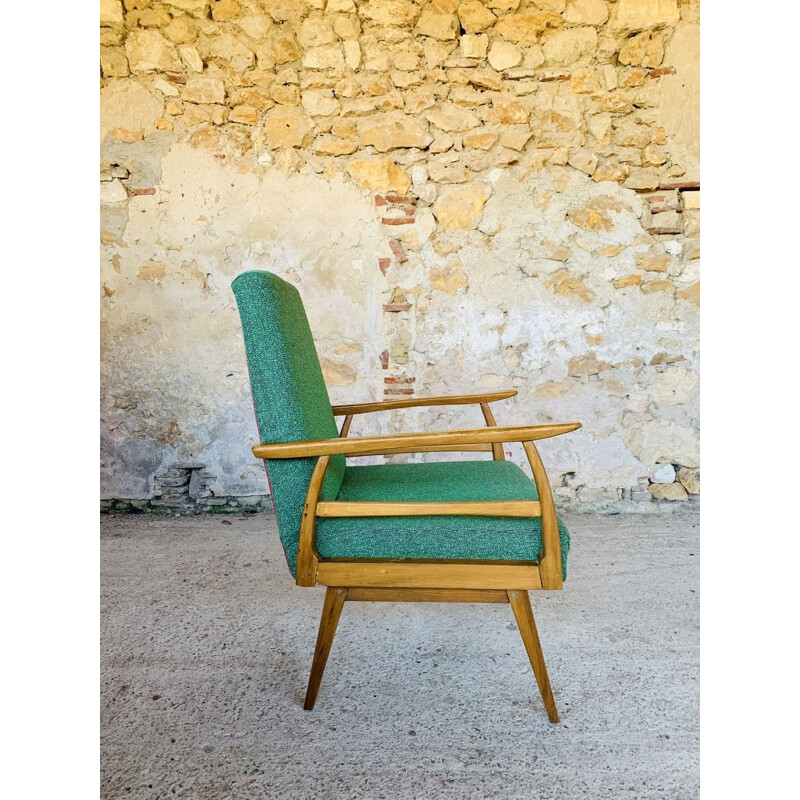 Scandinavian vintage green armchair, 1960