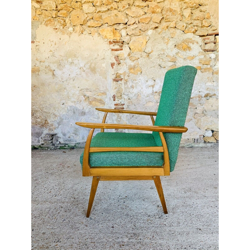 Scandinavian vintage green armchair, 1960