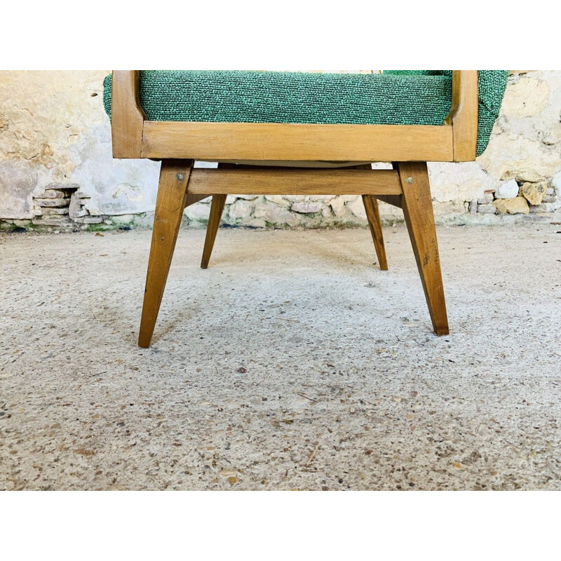 Fauteuil scandinave vintage vert, 1960