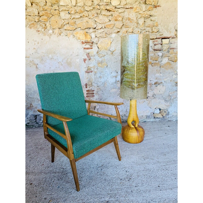 Scandinavian vintage green armchair, 1960