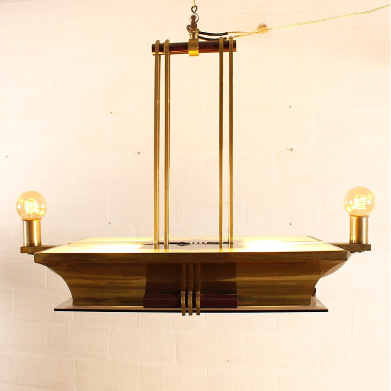 De Coene Art Deco chandelier in brass - 1930s