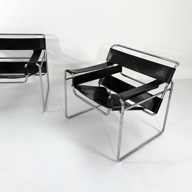 Vintage Wassily B3 armchair by Marcel Breuer for Gavina, 1960s