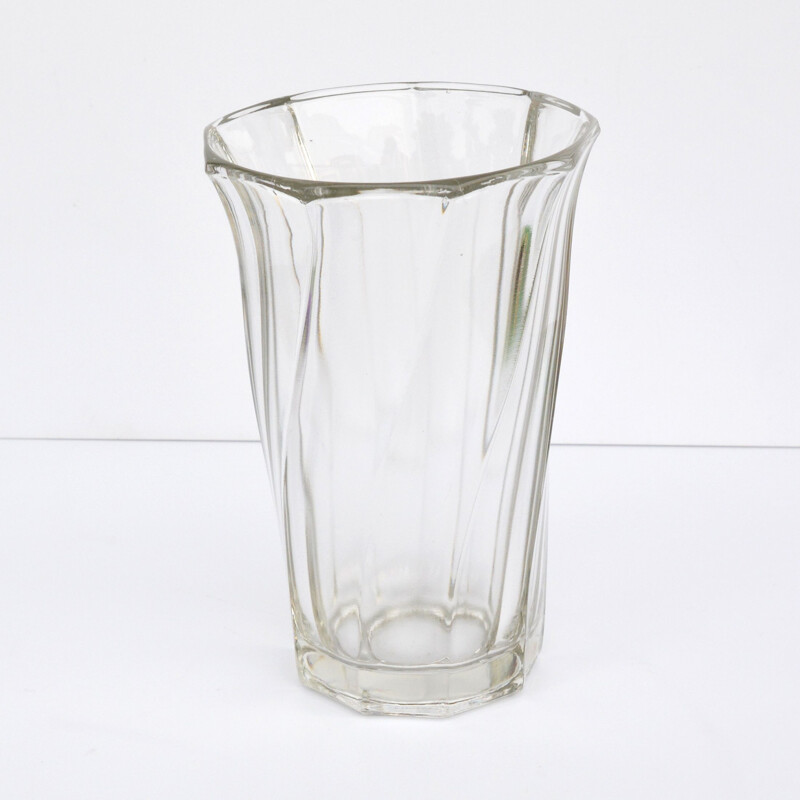 Vintage sodium glass vase by František Pečený for Heřmanova Hut, Czech 1970