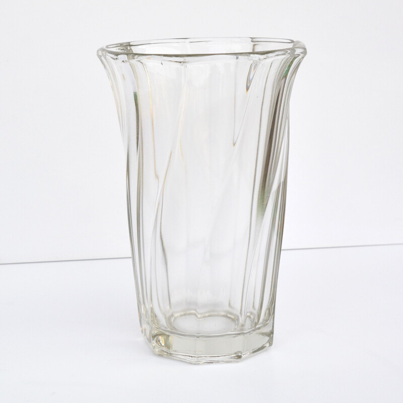 Vintage sodium glass vase by František Pečený for Heřmanova Hut, Czech 1970