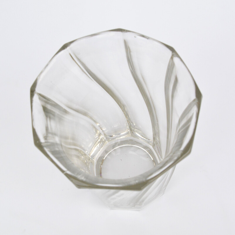 Vintage sodium glass vase by František Pečený for Heřmanova Hut, Czech 1970