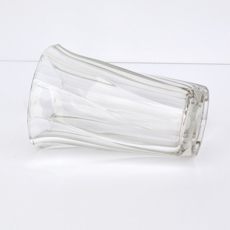 Vase vintage en verre de sodium par František Pečený pour Heřmanova Hut, Tchèque 1970