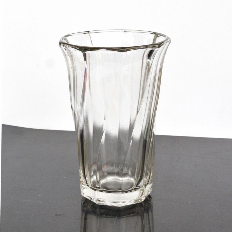 Vintage sodium glass vase by František Pečený for Heřmanova Hut, Czech 1970