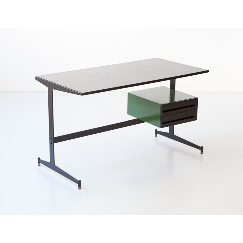 Bureau italien vintage avec chaise Carlo Ratti, 1960