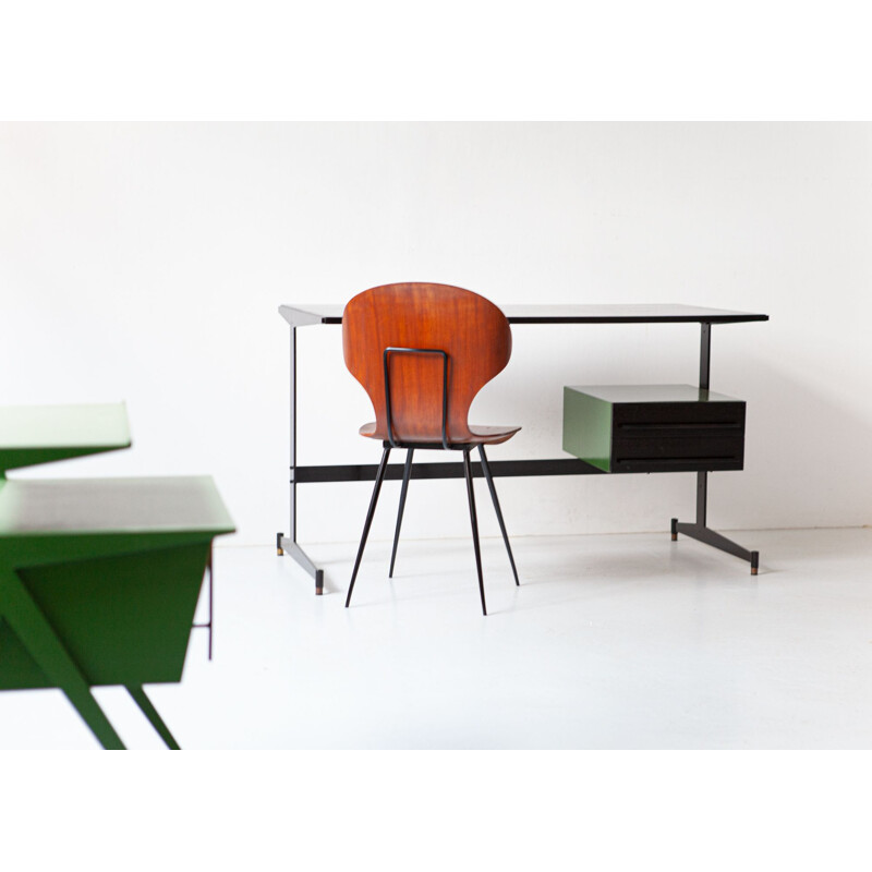 Vintage Italian desk with Carlo Ratti chair, 1960s