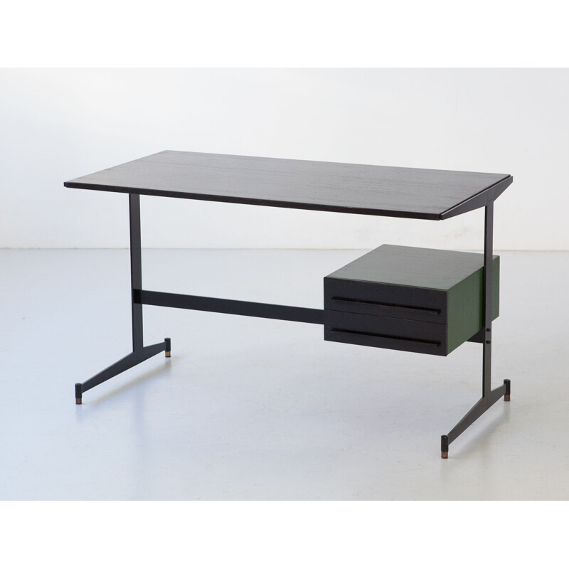 Bureau italien vintage avec chaise Carlo Ratti, 1960