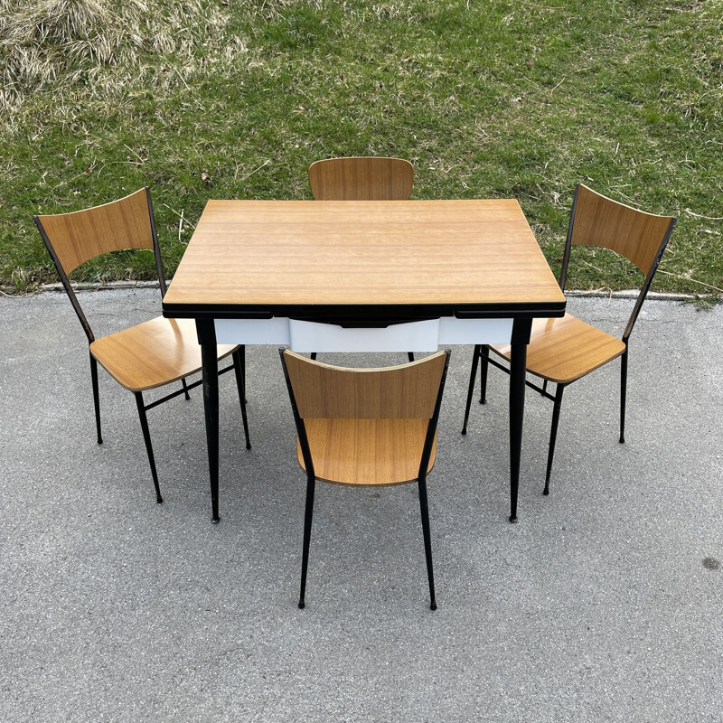 Vintage formica dining set by Salvarani Depositato, Italy 1950