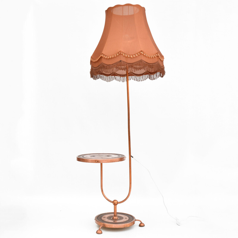 Copper vintage floor lamp by Zzm Domgos Zabrze, Poland 1970s