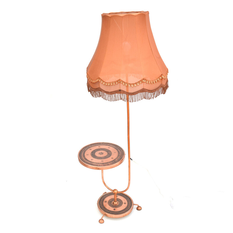 Copper vintage floor lamp by Zzm Domgos Zabrze, Poland 1970s