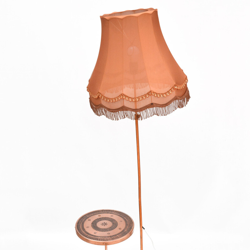 Copper vintage floor lamp by Zzm Domgos Zabrze, Poland 1970s