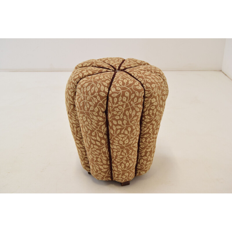 Art deco vintage pouf by Jindrich Halabala, Czechoslovakia 1930s