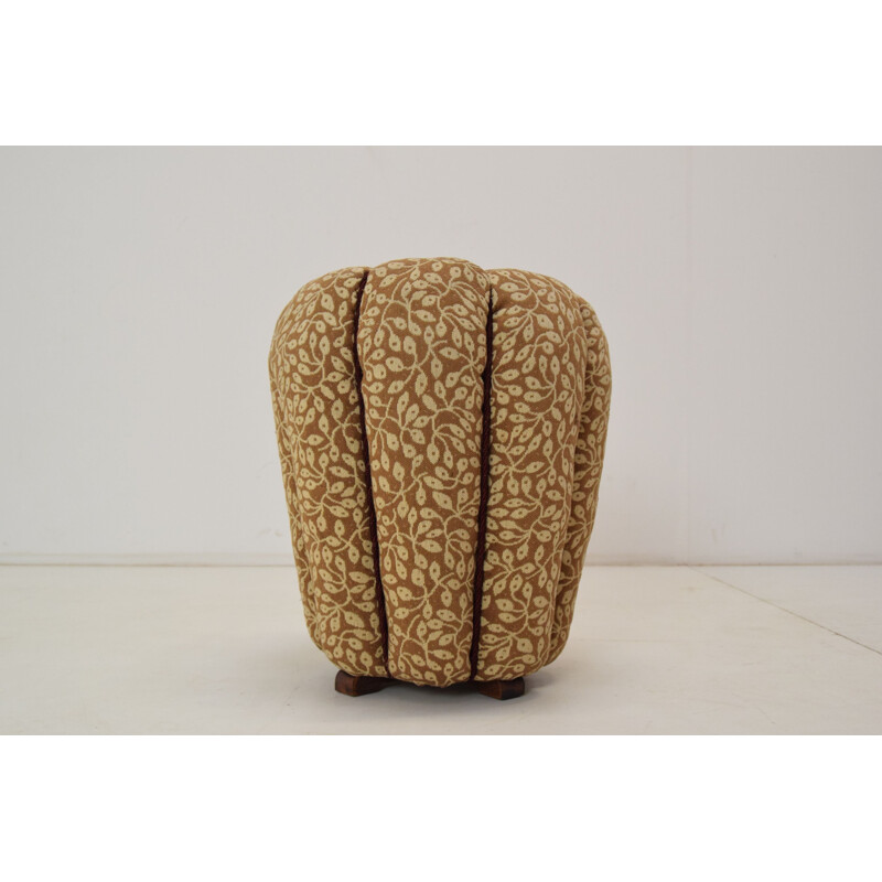 Art deco vintage pouf by Jindrich Halabala, Czechoslovakia 1930s