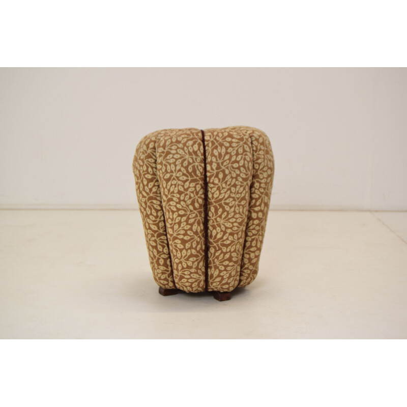 Art deco vintage pouf by Jindrich Halabala, Czechoslovakia 1930s