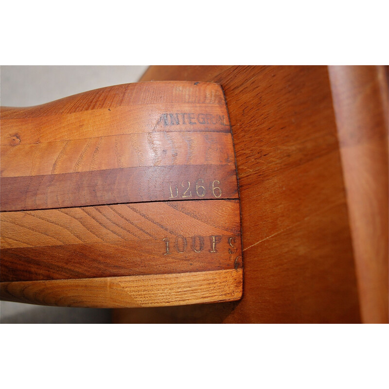 Table d'appoint vintage en bois avec hélice d'avion