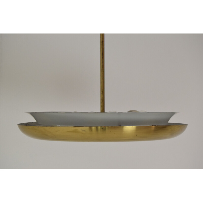 Bauhaus vintage Ufo pendant lamp by Josef Hurka for Napako, Czechoslovakia 1940s