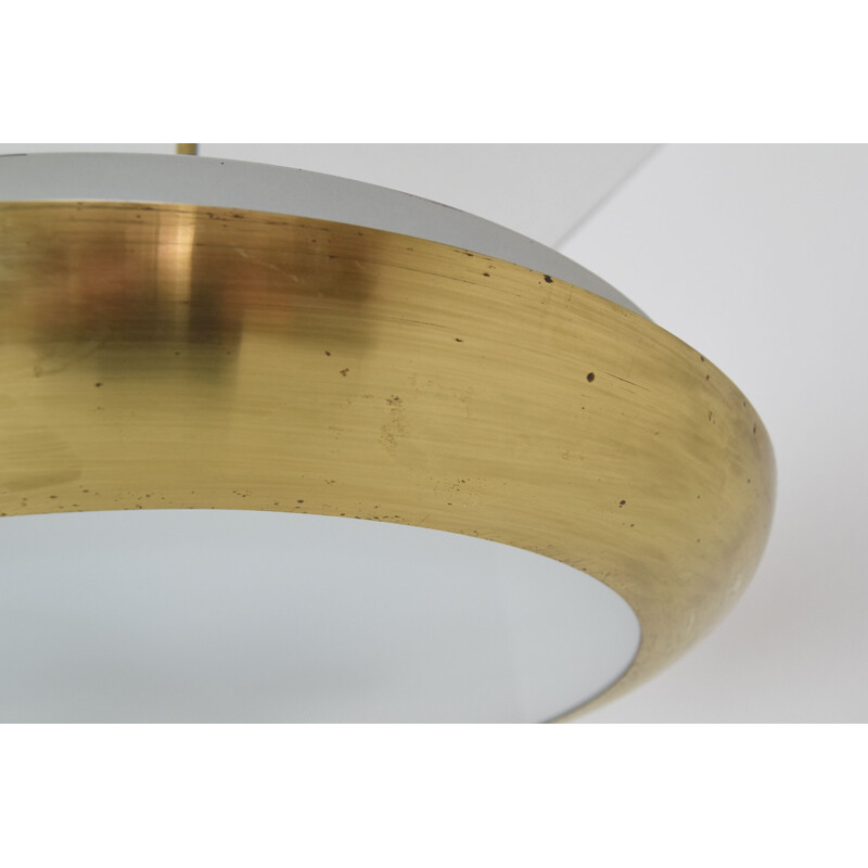 Bauhaus vintage Ufo pendant lamp by Josef Hurka for Napako, Czechoslovakia 1940s