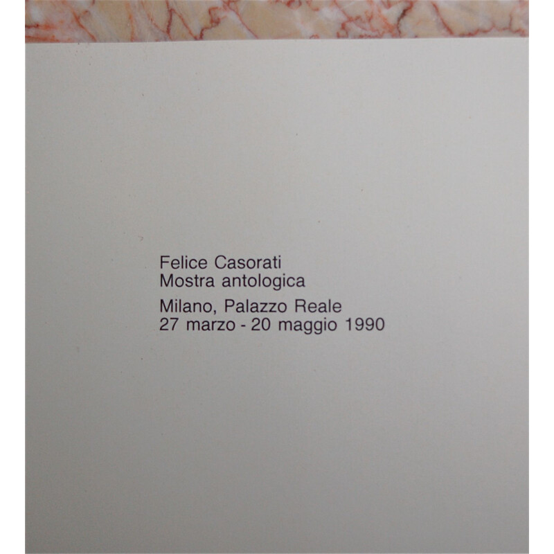 Vintage niet ingelijste tentoonstellingsaffiche van Felice Casorati, Italië 1990