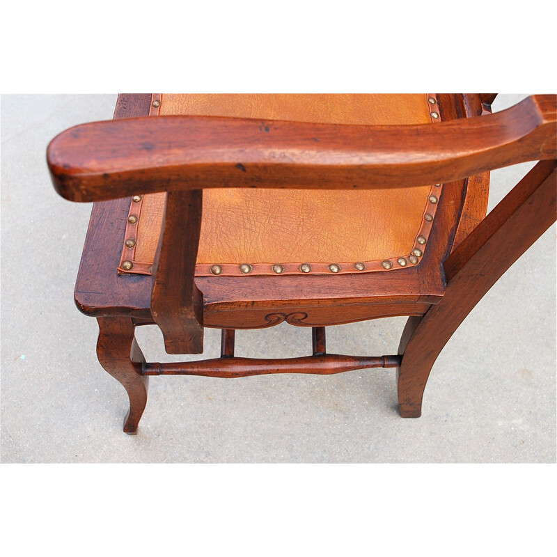 Edwardian vintage two-seat bench with fan shaped backrest