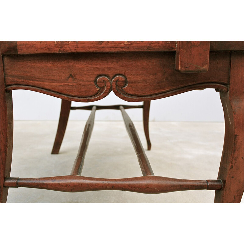 Edwardian vintage two-seat bench with fan shaped backrest