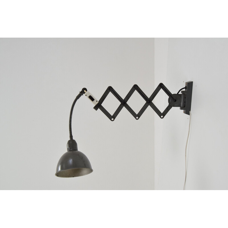 Adjustable vintage industrial wall lamp by Instala Decin, Czech 1960