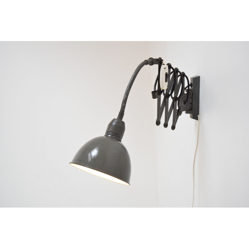 Verstelbare vintage industriële wandlamp van Instala Decin, Tsjechië 1960