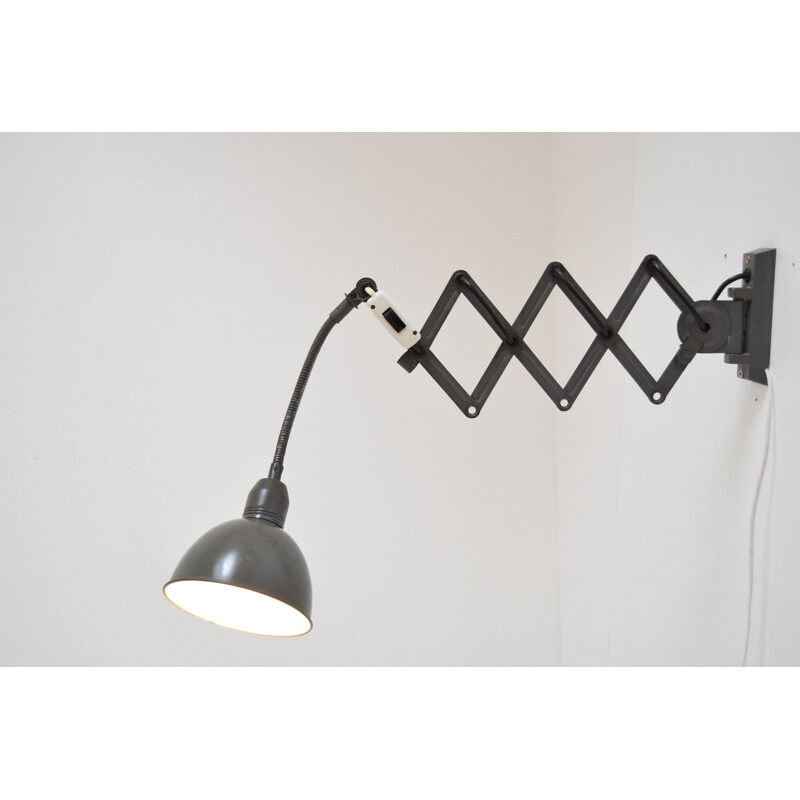 Adjustable vintage industrial wall lamp by Instala Decin, Czech 1960