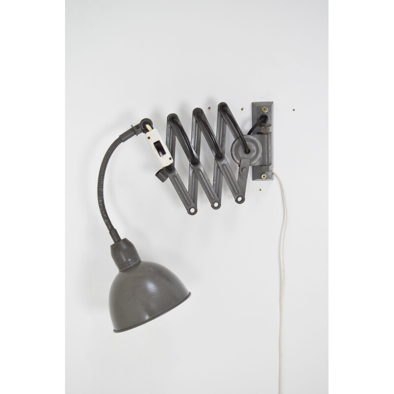 Adjustable vintage industrial wall lamp by Instala Decin, Czech 1960