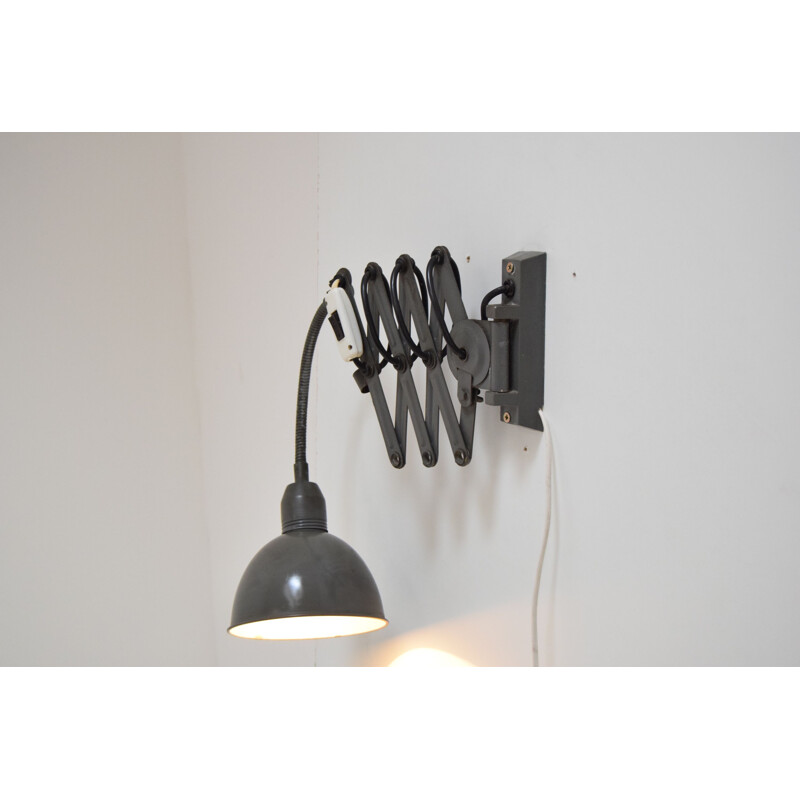 Adjustable vintage industrial wall lamp by Instala Decin, Czech 1960