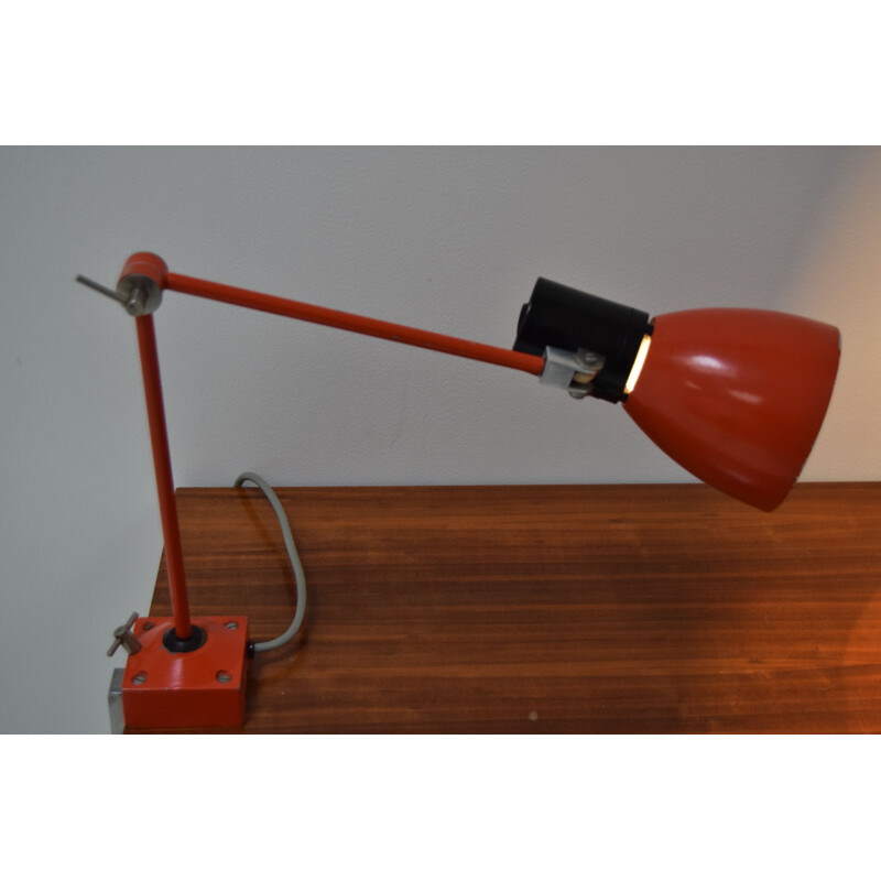 Lampe de table industrielle vintage réglable, Tchèque 1960