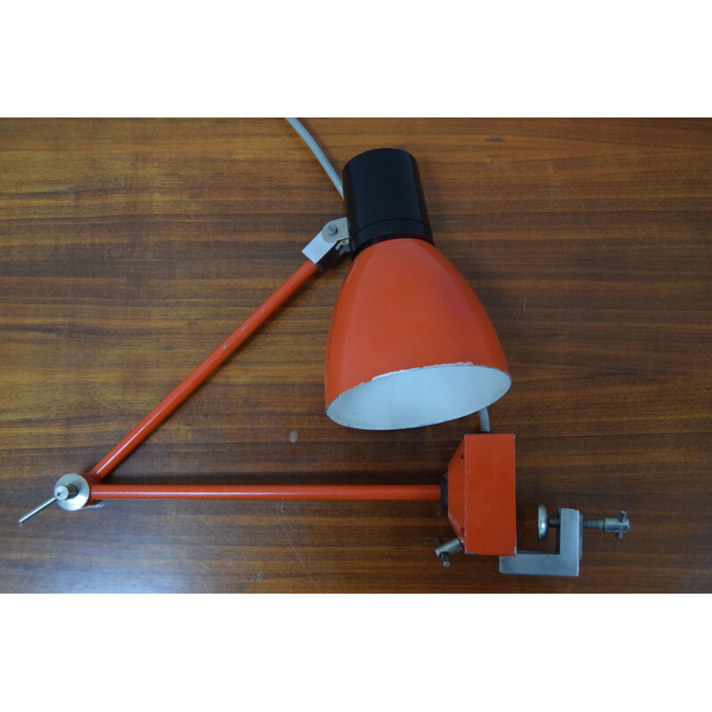 Lampe de table industrielle vintage réglable, Tchèque 1960