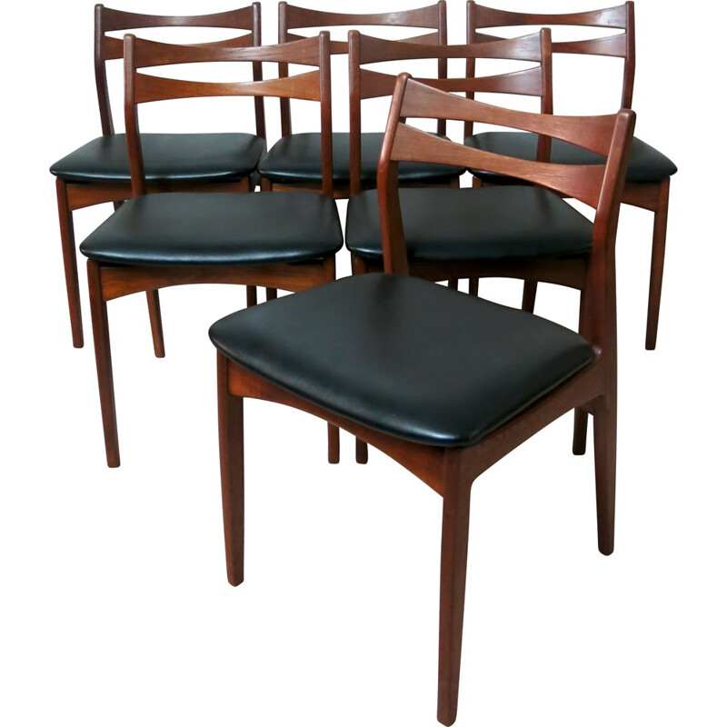 Set of 6 Christian Linneberg Danish dining chairs in teak - 1960s