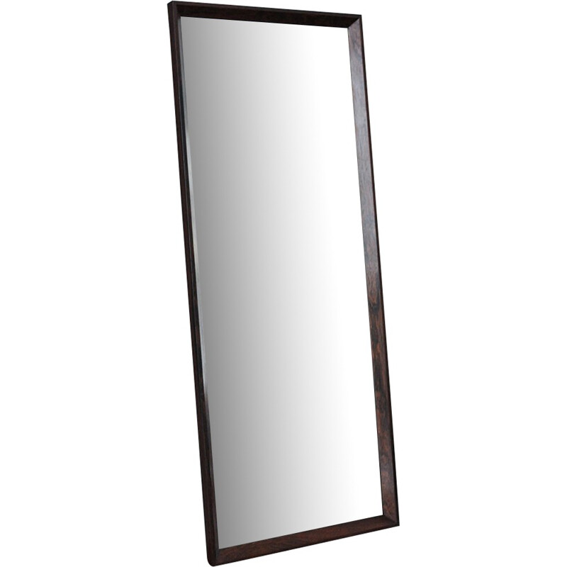 Vintage rectangular rosewood mirror - 1960s