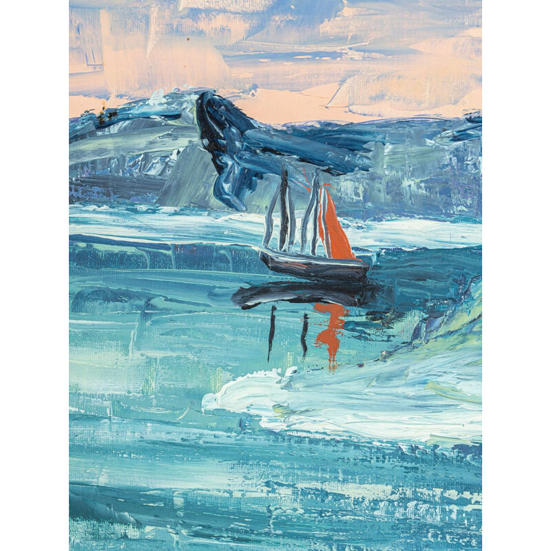Óleo sobre lienzo vintage mar ártico
