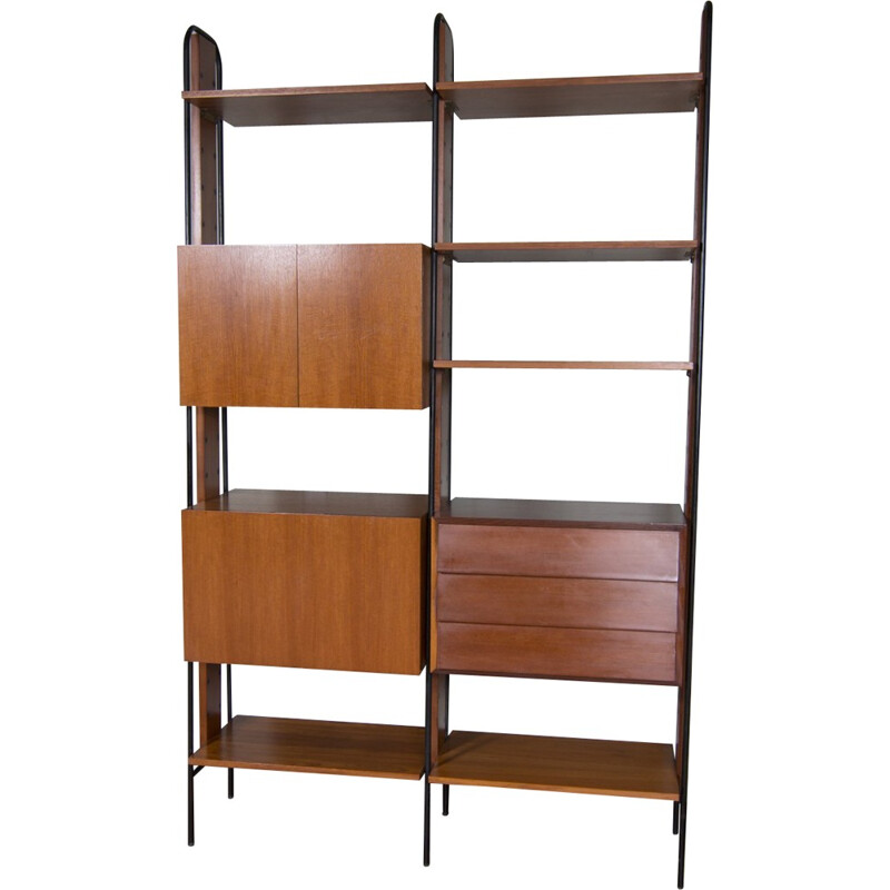 Italian vintage wall unit in teak - 1970s