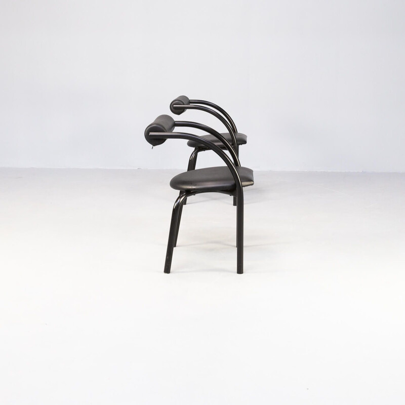 Paar vintage Deense stoelen in metaal en skai voor Xcol